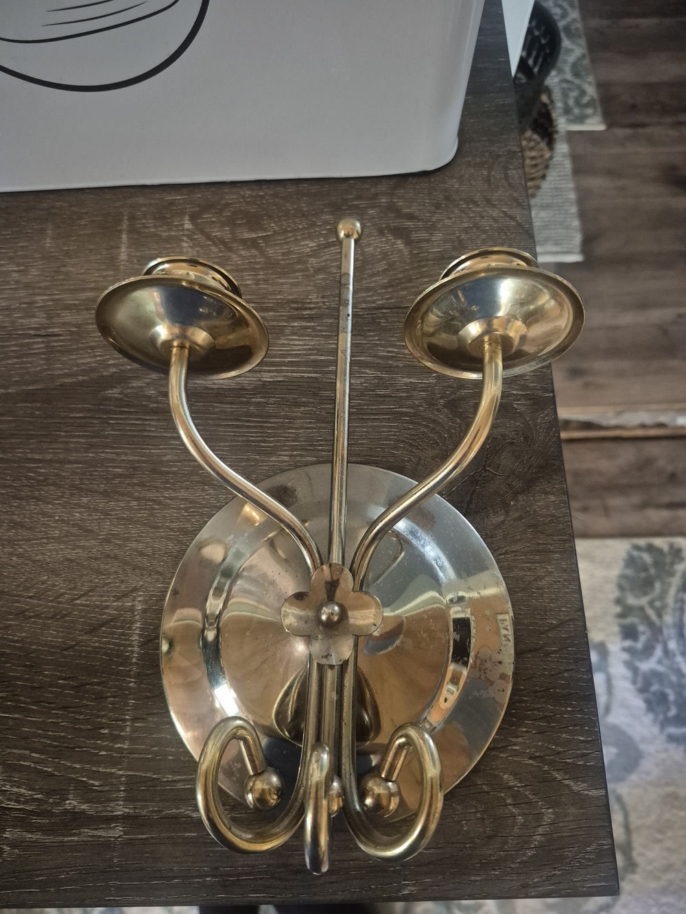 Polished Brass Double-Arm Wall Hook | Decorative Brass Finish